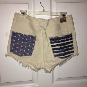 Off White American flag pocket shorts